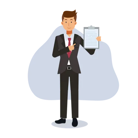 Businessman In A Formal Wear Office Workers With Clipboards Emotion Flat Vector Cartoon Character Illustration Illustration