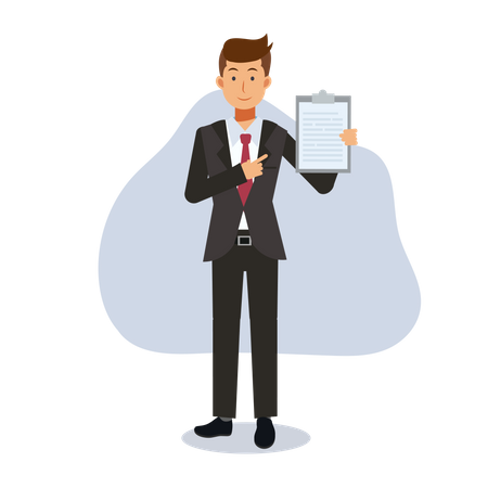 Businessman with clipboards  Illustration