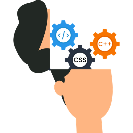 Businessman with coding mindset  Illustration