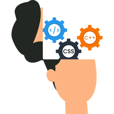 Businessman with coding mindset  Illustration