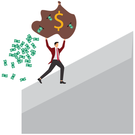 Businessman with Common Financial Pitfalls  Illustration