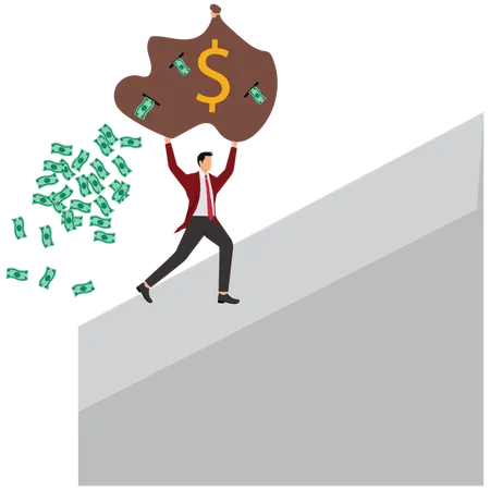 Businessman with Common Financial Pitfalls  Illustration