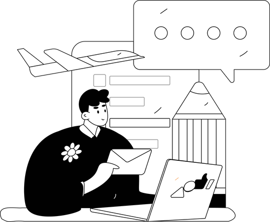 Businessman with Company Form  Illustration
