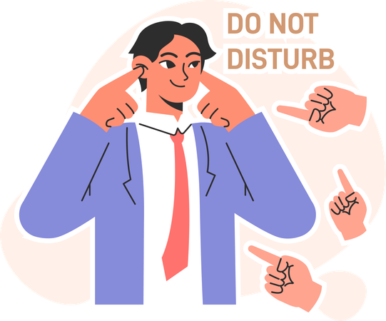 Businessman with conflict avoidance tactic  Illustration