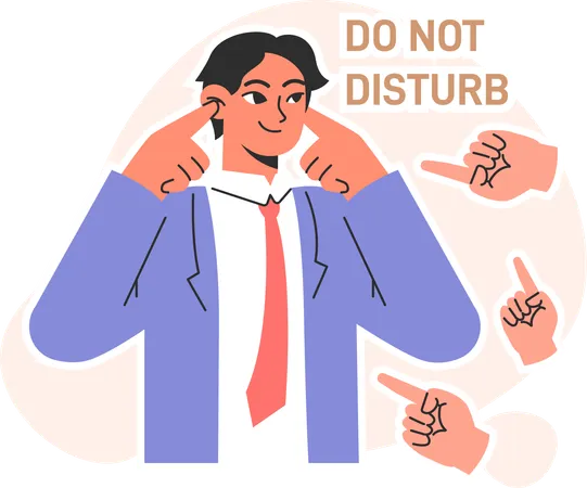 Businessman with conflict avoidance tactic  Illustration