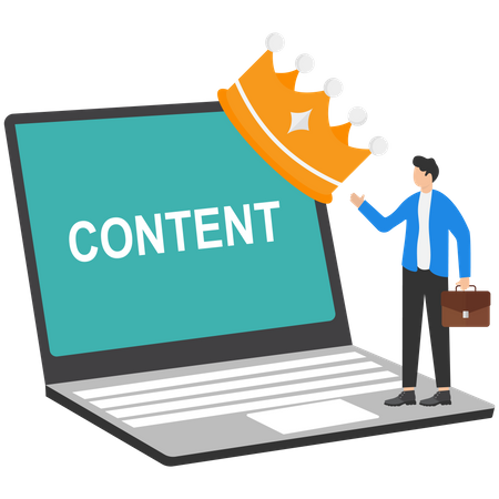 Businessman with content creator crown  Illustration