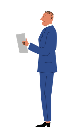 Businessman With Contract  Illustration