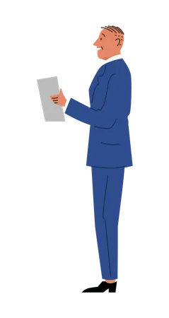 Businessman With Contract  Illustration