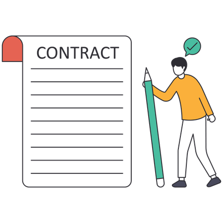 Businessman with contract agreement  Illustration