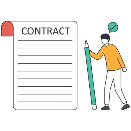 Businessman with contract agreement  Illustration