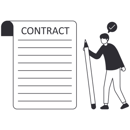 Businessman with contract agreement  일러스트레이션