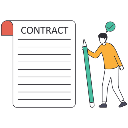 Businessman with contract agreement  일러스트레이션