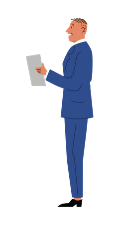 Businessman With Contract  Illustration