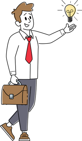 Businessman with Creative Business Idea Illustration