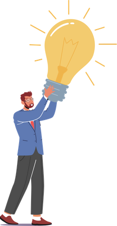 Businessman with creative idea  Illustration