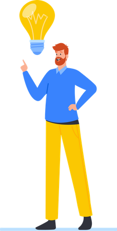 Businessman with Creative Idea  Illustration