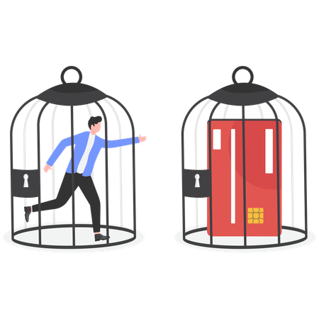 신용카드를 들고 있는 사업가  일러스트레이션