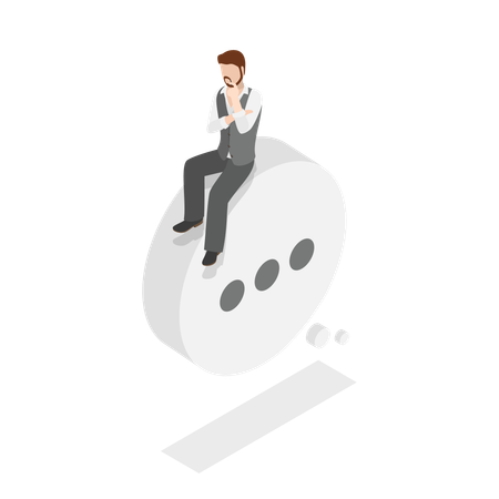 Businessman with Critical Thinking  Illustration