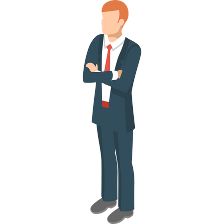 Businessman with crossed arms Illustration
