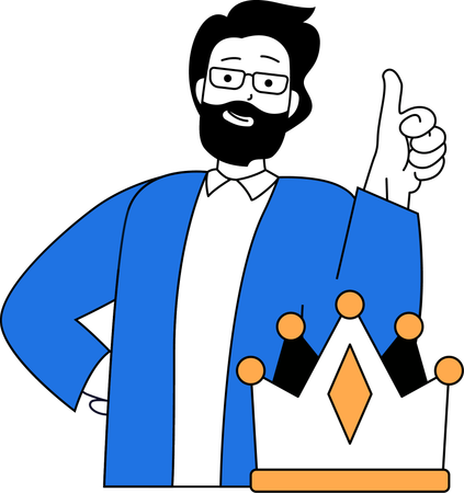 Businessman with crown  Illustration