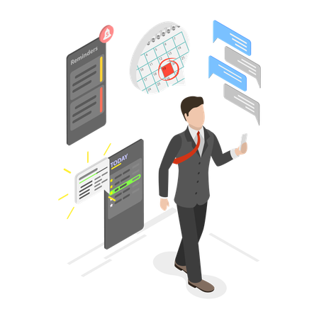 Businessman with Daily Tasks  Illustration