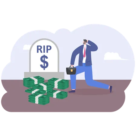 Money Grave Business Dead Money Illustration