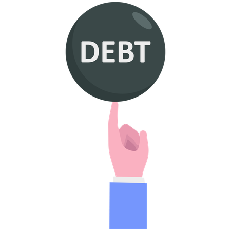 Businessman with debt  Illustration
