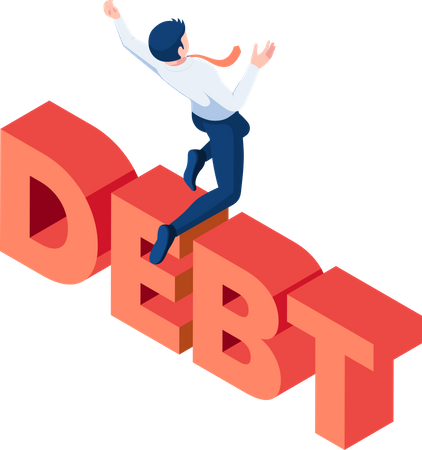 Businessman with debt Illustration