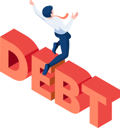 Businessman with debt Illustration