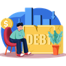 company debt illustration svg