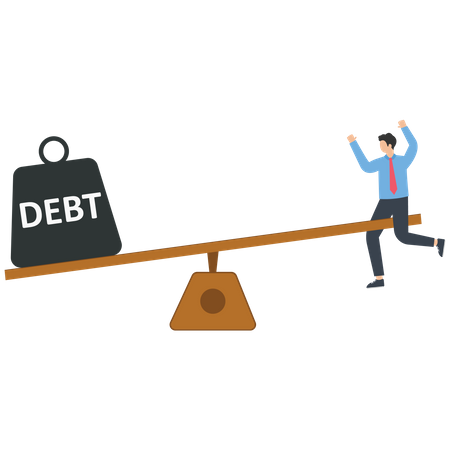Businessman with Debt  Illustration