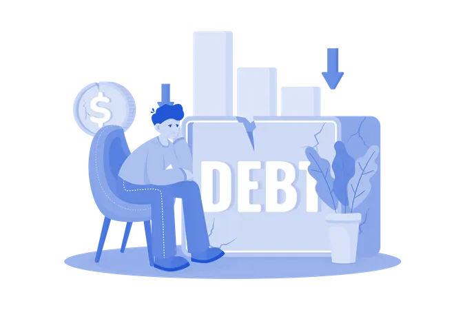 Businessman With Huge Debt Illustration Concept A Flat Illustration Isolated On White Background Illustration