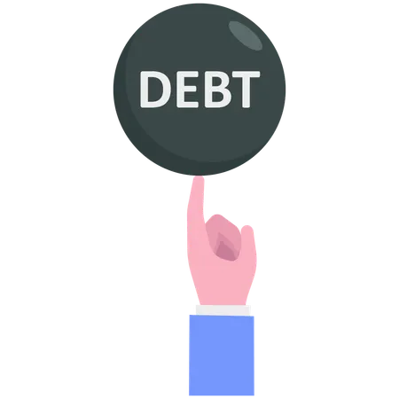 Businessman with debt  Illustration