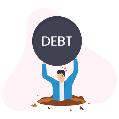 Businessman With Debt  Illustration