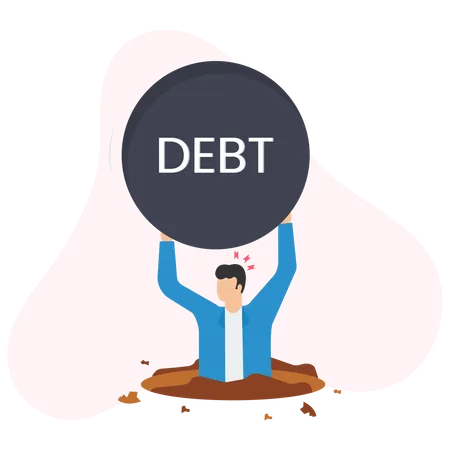 Businessman With Debt  Illustration