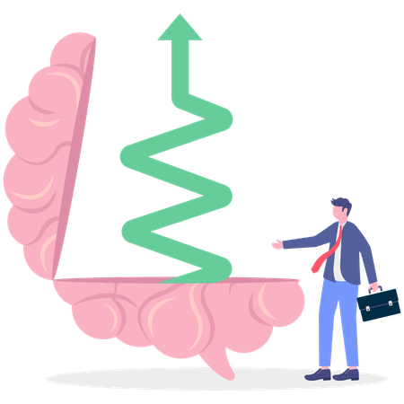 Businessman with Direction  Illustration