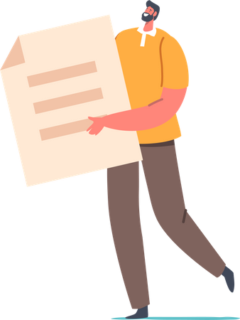 Businessman with document  Illustration