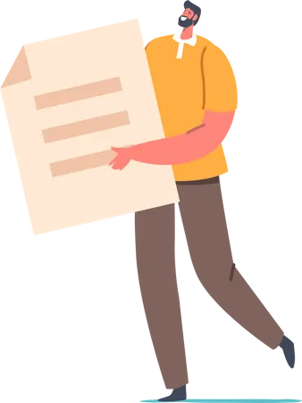 Businessman with document  Illustration