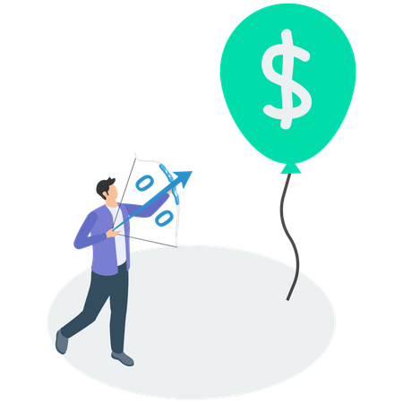 Businessman with Economic risk or investment  Illustration