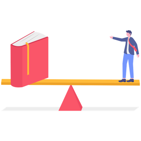 Businessman with education balance  Illustration