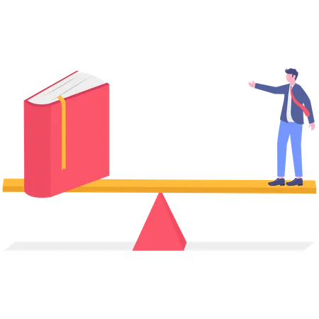 Businessman with education balance  Illustration