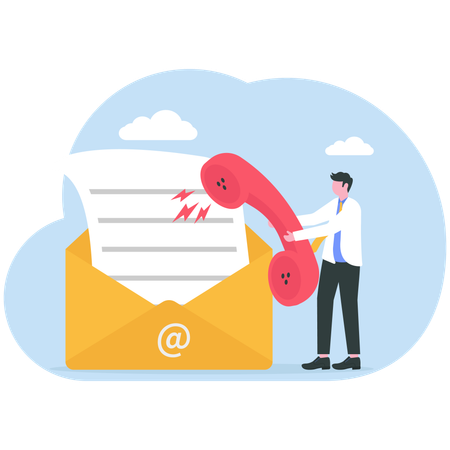 Businessman with email contact  Illustration
