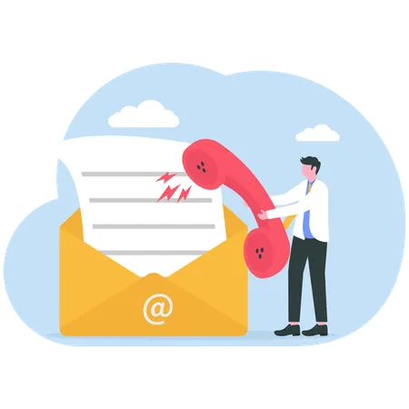 Businessman with email contact  Illustration