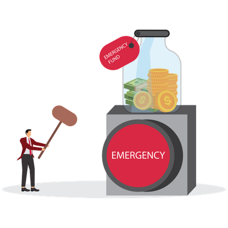 Businessman with Emergency fund  Illustration
