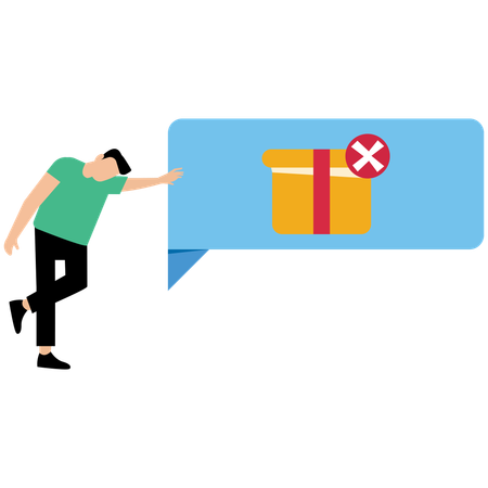 Businessman with empty product  Illustration