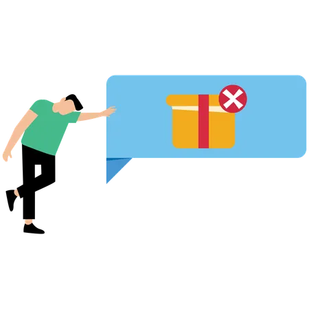 Businessman with empty product  Illustration