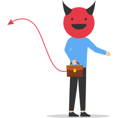 Businessman with evil smile  Illustration