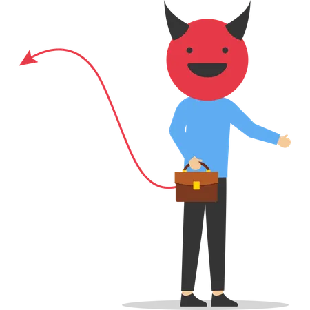 Businessman with evil smile  Illustration