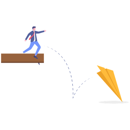 Businessman with fall Sadness  Illustration