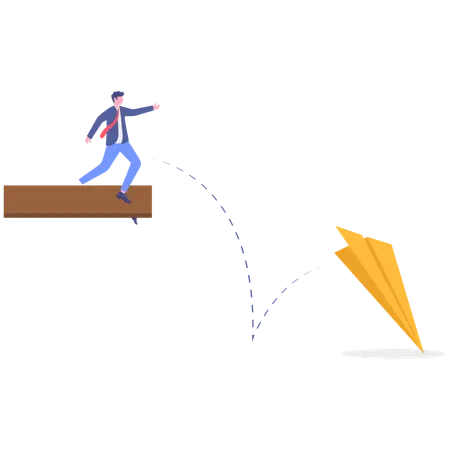 Businessman with fall Sadness  Illustration
